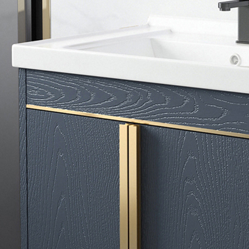 Modern Sink Vanity Metal Color Block Mount Bathroom Vanity Cabinet Clearhalo 'Bathroom Remodel & Bathroom Fixtures' 'Bathroom Vanities' 'bathroom_vanities' 'Home Improvement' 'home_improvement' 'home_improvement_bathroom_vanities' 6485070