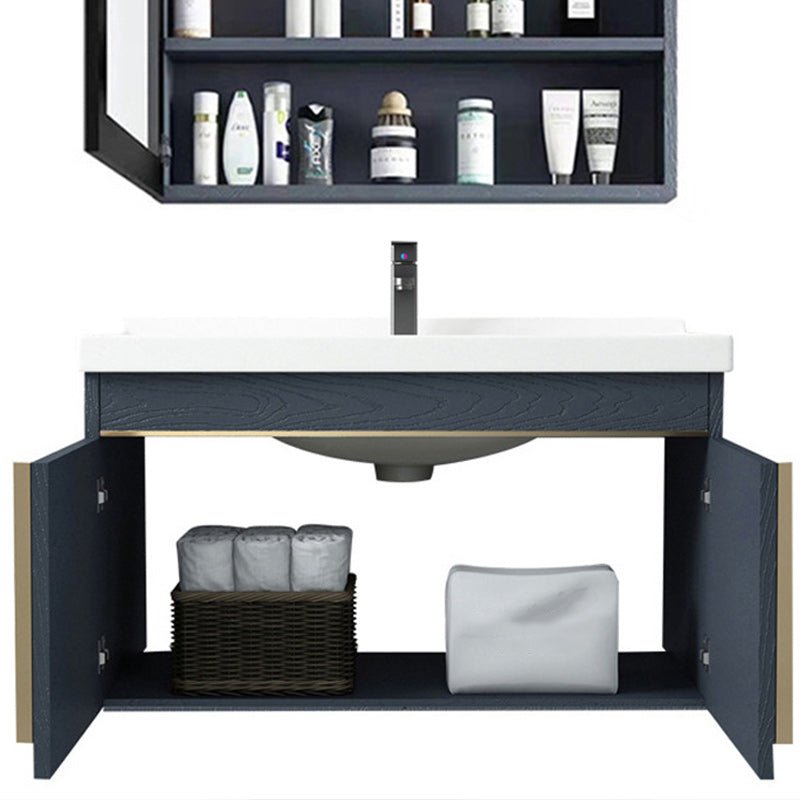 Modern Sink Vanity Metal Color Block Mount Bathroom Vanity Cabinet Clearhalo 'Bathroom Remodel & Bathroom Fixtures' 'Bathroom Vanities' 'bathroom_vanities' 'Home Improvement' 'home_improvement' 'home_improvement_bathroom_vanities' 6485077