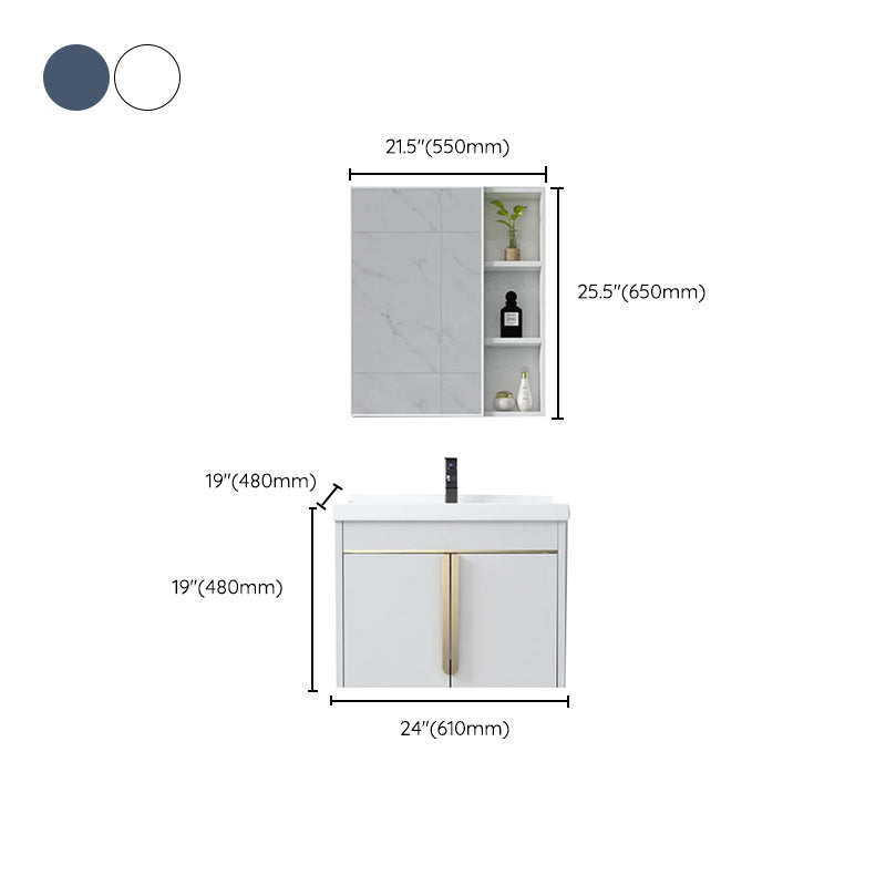 Modern Sink Vanity Metal Color Block Mount Bathroom Vanity Cabinet Clearhalo 'Bathroom Remodel & Bathroom Fixtures' 'Bathroom Vanities' 'bathroom_vanities' 'Home Improvement' 'home_improvement' 'home_improvement_bathroom_vanities' 6485082