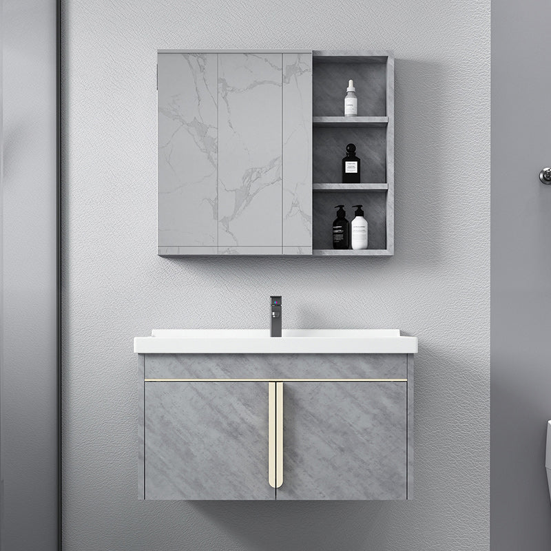 Contemporary Sink Cabinet Mirror Cabinet Vanity Cabinet for Bathroom Clearhalo 'Bathroom Remodel & Bathroom Fixtures' 'Bathroom Vanities' 'bathroom_vanities' 'Home Improvement' 'home_improvement' 'home_improvement_bathroom_vanities' 6485088