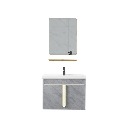 Contemporary Sink Cabinet Mirror Cabinet Vanity Cabinet for Bathroom Vanity & Faucet & Mirrors 24"L x 19"W x 19"H White Clearhalo 'Bathroom Remodel & Bathroom Fixtures' 'Bathroom Vanities' 'bathroom_vanities' 'Home Improvement' 'home_improvement' 'home_improvement_bathroom_vanities' 6485089