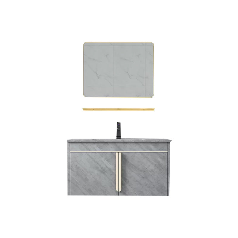 Contemporary Sink Cabinet Mirror Cabinet Vanity Cabinet for Bathroom Vanity & Faucet & Mirrors Gray Clearhalo 'Bathroom Remodel & Bathroom Fixtures' 'Bathroom Vanities' 'bathroom_vanities' 'Home Improvement' 'home_improvement' 'home_improvement_bathroom_vanities' 6485091