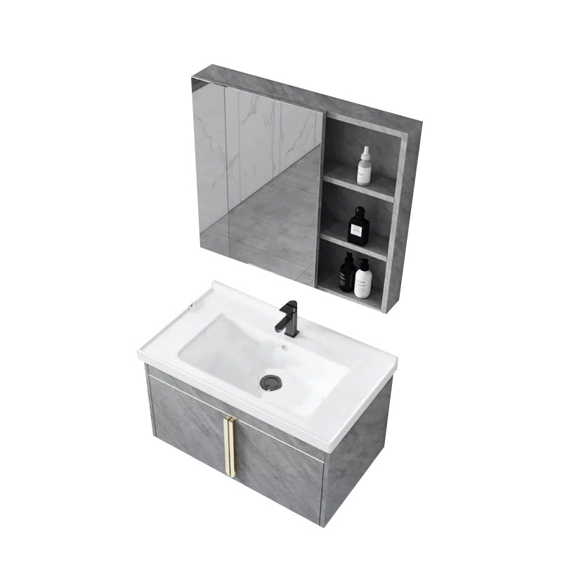 Contemporary Sink Cabinet Mirror Cabinet Vanity Cabinet for Bathroom Vanity & Faucet & Mirror Cabinet White Clearhalo 'Bathroom Remodel & Bathroom Fixtures' 'Bathroom Vanities' 'bathroom_vanities' 'Home Improvement' 'home_improvement' 'home_improvement_bathroom_vanities' 6485103