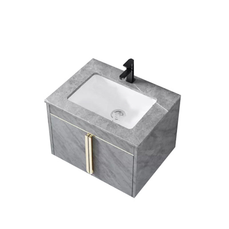 Contemporary Sink Cabinet Mirror Cabinet Vanity Cabinet for Bathroom Vanity & Faucet 24"L x 19"W x 17"H Gray Clearhalo 'Bathroom Remodel & Bathroom Fixtures' 'Bathroom Vanities' 'bathroom_vanities' 'Home Improvement' 'home_improvement' 'home_improvement_bathroom_vanities' 6485108