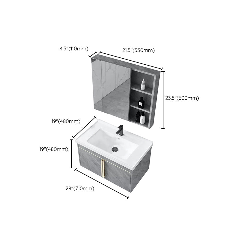 Contemporary Sink Cabinet Mirror Cabinet Vanity Cabinet for Bathroom Clearhalo 'Bathroom Remodel & Bathroom Fixtures' 'Bathroom Vanities' 'bathroom_vanities' 'Home Improvement' 'home_improvement' 'home_improvement_bathroom_vanities' 6485122