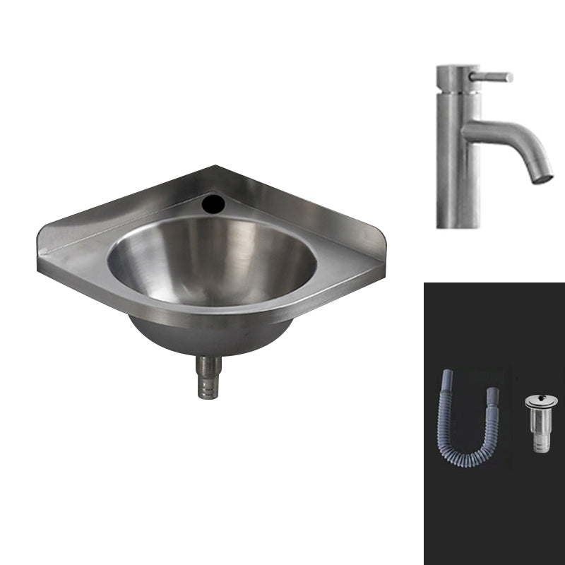 Modern Wall Mount Bathroom Sink Metal Wall Mount Bathroom Sink With Basin Clearhalo 'Bathroom Remodel & Bathroom Fixtures' 'Bathroom Sinks & Faucet Components' 'Bathroom Sinks' 'bathroom_sink' 'Home Improvement' 'home_improvement' 'home_improvement_bathroom_sink' 6485175
