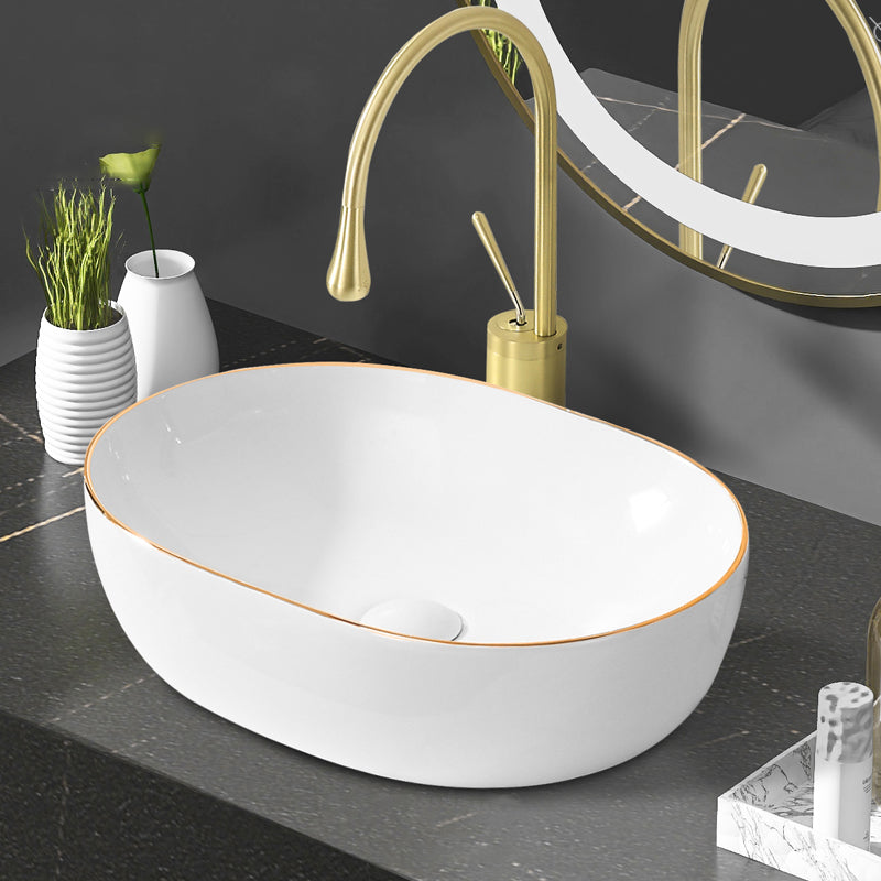 Modern Vessel Bathroom Sink Round Porcelain with Faucet Wash Stand Clearhalo 'Bathroom Remodel & Bathroom Fixtures' 'Bathroom Sinks & Faucet Components' 'Bathroom Sinks' 'bathroom_sink' 'Home Improvement' 'home_improvement' 'home_improvement_bathroom_sink' 6485188