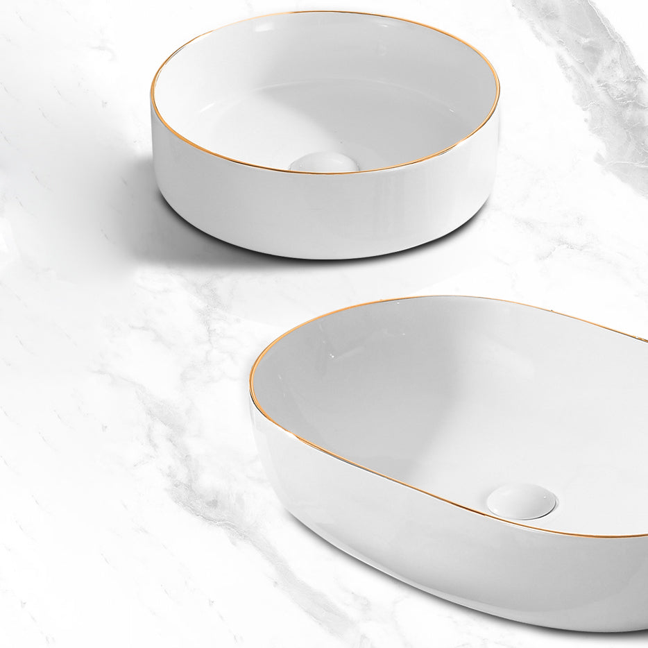 Modern Vessel Bathroom Sink Round Porcelain with Faucet Wash Stand Clearhalo 'Bathroom Remodel & Bathroom Fixtures' 'Bathroom Sinks & Faucet Components' 'Bathroom Sinks' 'bathroom_sink' 'Home Improvement' 'home_improvement' 'home_improvement_bathroom_sink' 6485194