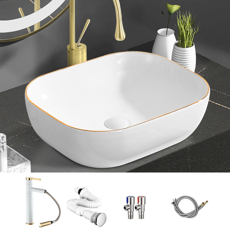 Modern Vessel Bathroom Sink Round Porcelain with Faucet Wash Stand 19.7"L x 15.7"W x 5.5"H Sink with Faucet Clearhalo 'Bathroom Remodel & Bathroom Fixtures' 'Bathroom Sinks & Faucet Components' 'Bathroom Sinks' 'bathroom_sink' 'Home Improvement' 'home_improvement' 'home_improvement_bathroom_sink' 6485195