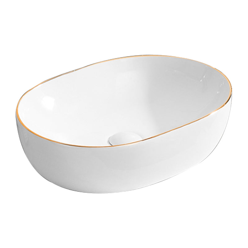 Modern Vessel Bathroom Sink Round Porcelain with Faucet Wash Stand Clearhalo 'Bathroom Remodel & Bathroom Fixtures' 'Bathroom Sinks & Faucet Components' 'Bathroom Sinks' 'bathroom_sink' 'Home Improvement' 'home_improvement' 'home_improvement_bathroom_sink' 6485196