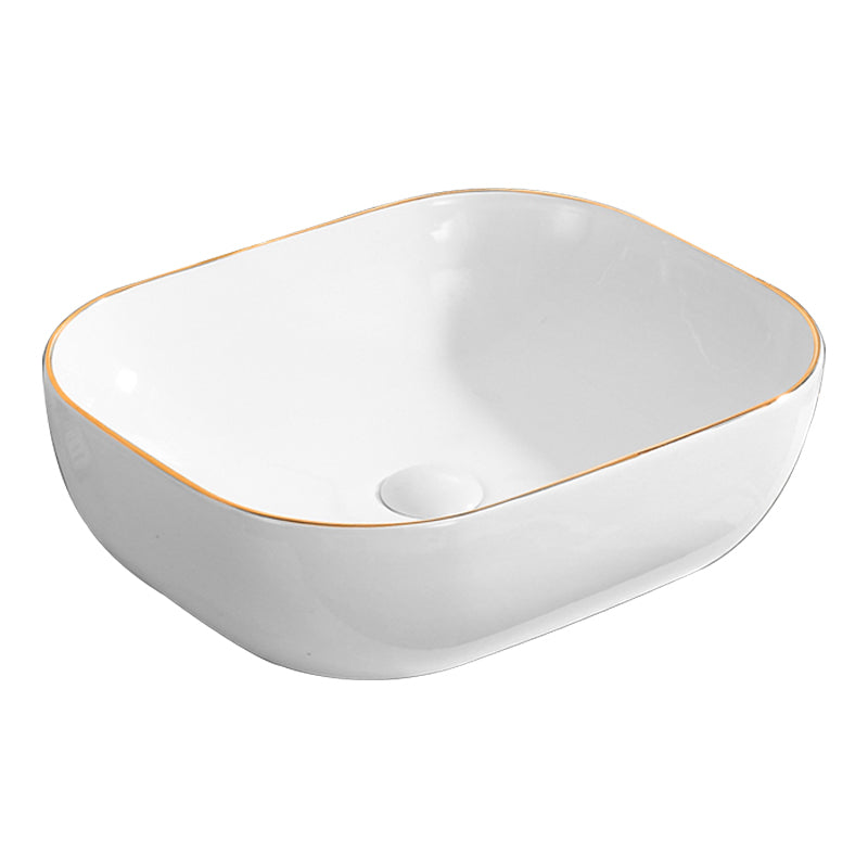 Modern Vessel Bathroom Sink Round Porcelain with Faucet Wash Stand Clearhalo 'Bathroom Remodel & Bathroom Fixtures' 'Bathroom Sinks & Faucet Components' 'Bathroom Sinks' 'bathroom_sink' 'Home Improvement' 'home_improvement' 'home_improvement_bathroom_sink' 6485198
