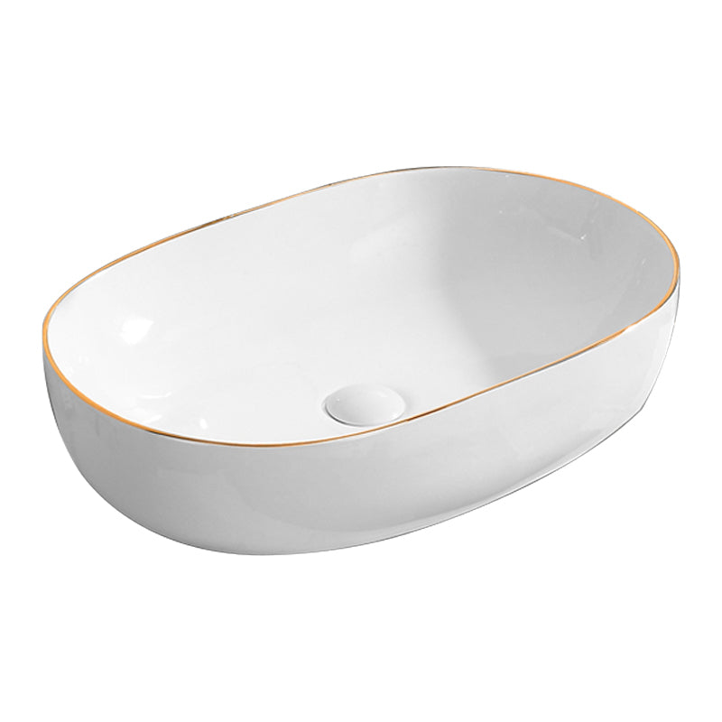 Modern Vessel Bathroom Sink Round Porcelain with Faucet Wash Stand Clearhalo 'Bathroom Remodel & Bathroom Fixtures' 'Bathroom Sinks & Faucet Components' 'Bathroom Sinks' 'bathroom_sink' 'Home Improvement' 'home_improvement' 'home_improvement_bathroom_sink' 6485199