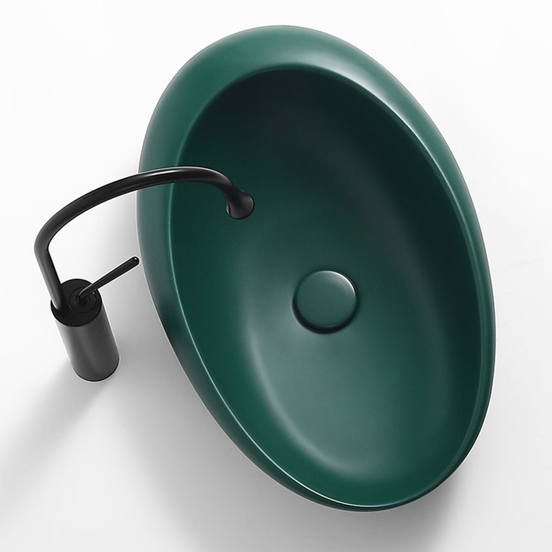 Modern Vessel Bathroom Sink Porcelain Oval with Pop-Up Drain and Faucet Wash Stand Clearhalo 'Bathroom Remodel & Bathroom Fixtures' 'Bathroom Sinks & Faucet Components' 'Bathroom Sinks' 'bathroom_sink' 'Home Improvement' 'home_improvement' 'home_improvement_bathroom_sink' 6485265