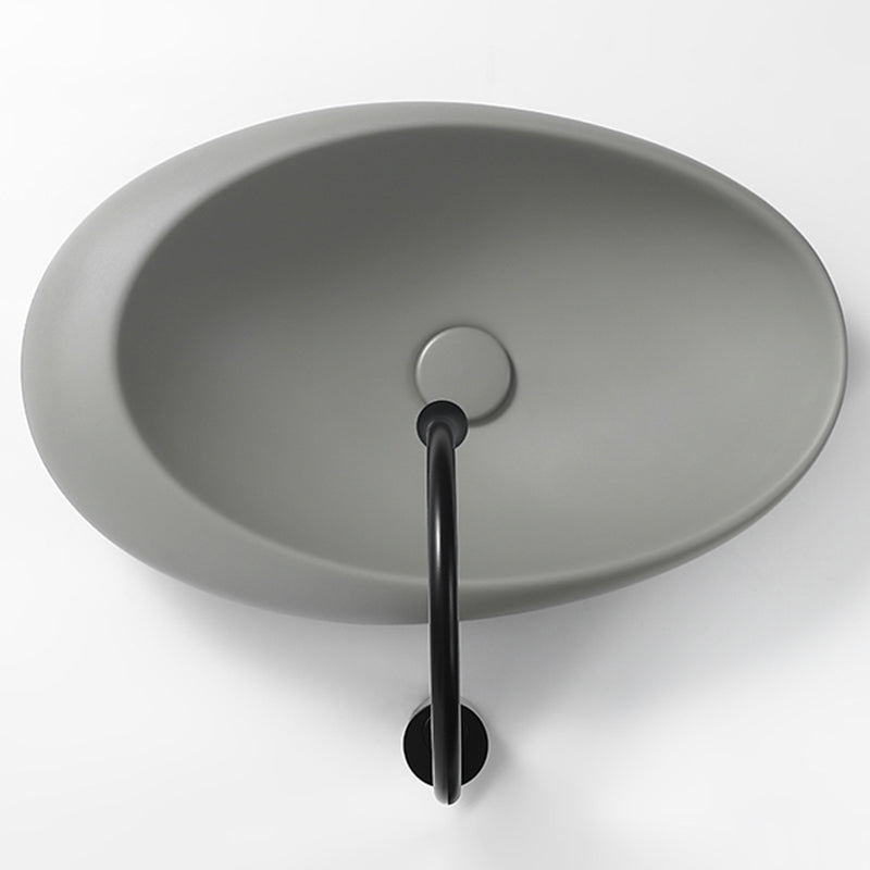 Modern Vessel Bathroom Sink Porcelain Oval with Pop-Up Drain and Faucet Wash Stand Clearhalo 'Bathroom Remodel & Bathroom Fixtures' 'Bathroom Sinks & Faucet Components' 'Bathroom Sinks' 'bathroom_sink' 'Home Improvement' 'home_improvement' 'home_improvement_bathroom_sink' 6485271