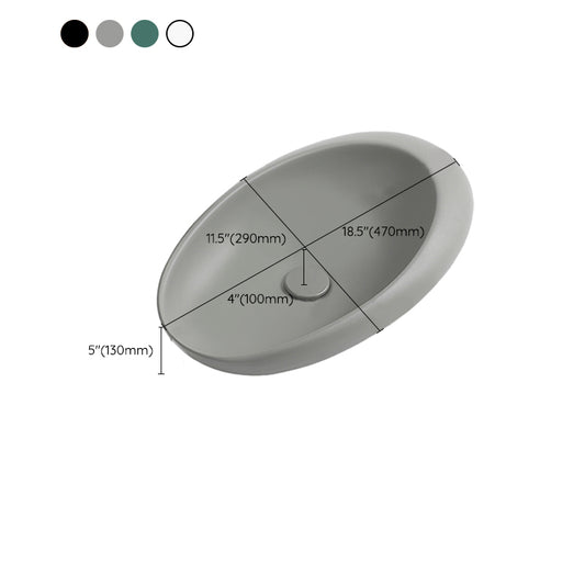 Modern Vessel Bathroom Sink Porcelain Oval with Pop-Up Drain and Faucet Wash Stand Clearhalo 'Bathroom Remodel & Bathroom Fixtures' 'Bathroom Sinks & Faucet Components' 'Bathroom Sinks' 'bathroom_sink' 'Home Improvement' 'home_improvement' 'home_improvement_bathroom_sink' 6485273