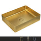Metal Rectangular Bathroom Sink Modern Bathroom Sink with Faucet Gold Square Faucet Sink with Faucet Clearhalo 'Bathroom Remodel & Bathroom Fixtures' 'Bathroom Sinks & Faucet Components' 'Bathroom Sinks' 'bathroom_sink' 'Home Improvement' 'home_improvement' 'home_improvement_bathroom_sink' 6485396