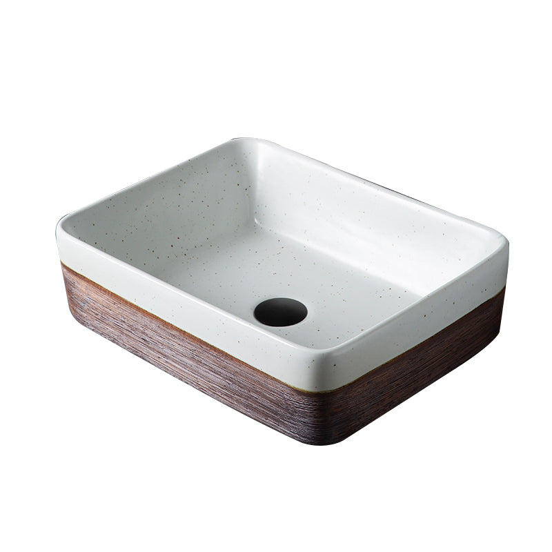 Traditional Bathroom Sink Porcelain Round Vessel with Pop-Up Drain 19"L x 14"W x 6"H Sink Not Available Clearhalo 'Bathroom Remodel & Bathroom Fixtures' 'Bathroom Sinks & Faucet Components' 'Bathroom Sinks' 'bathroom_sink' 'Home Improvement' 'home_improvement' 'home_improvement_bathroom_sink' 6485430