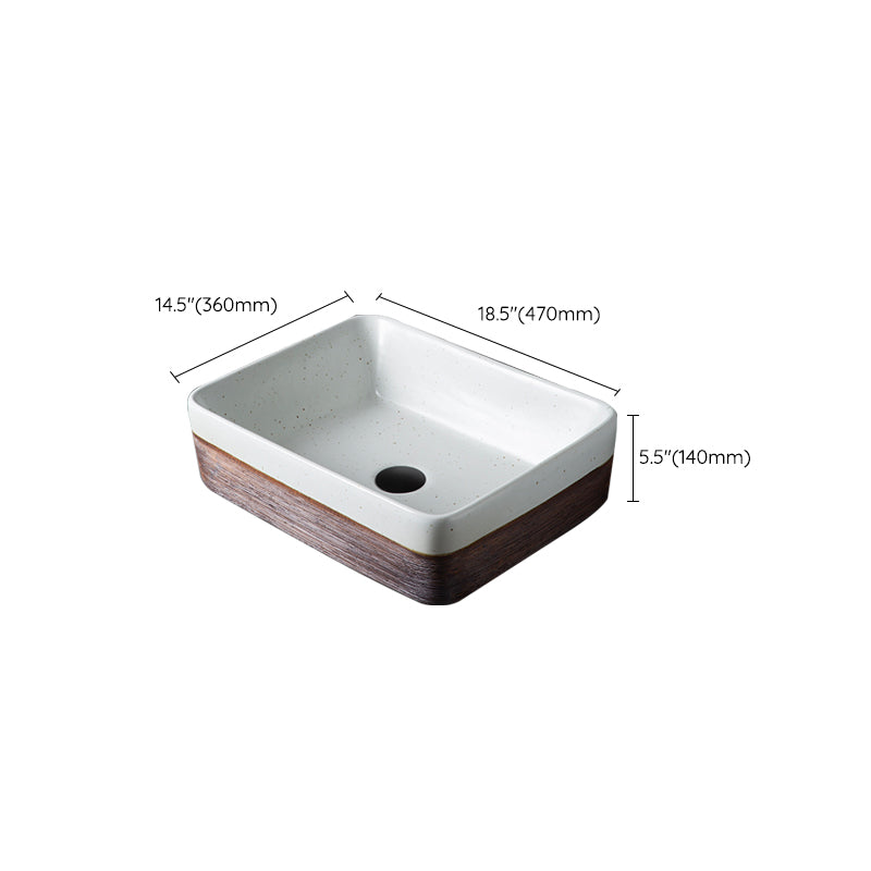 Traditional Bathroom Sink Porcelain Round Vessel with Pop-Up Drain Clearhalo 'Bathroom Remodel & Bathroom Fixtures' 'Bathroom Sinks & Faucet Components' 'Bathroom Sinks' 'bathroom_sink' 'Home Improvement' 'home_improvement' 'home_improvement_bathroom_sink' 6485446