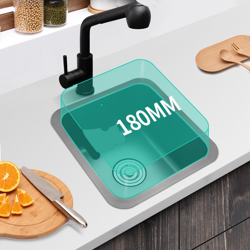 Contemporary Style Kitchen Sink Stainless Steel Square Undermount Kitchen Sink Clearhalo 'Home Improvement' 'home_improvement' 'home_improvement_kitchen_sinks' 'Kitchen Remodel & Kitchen Fixtures' 'Kitchen Sinks & Faucet Components' 'Kitchen Sinks' 'kitchen_sinks' 6485501