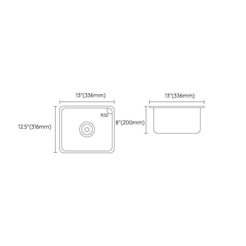 Contemporary Style Kitchen Sink Stainless Steel Square Undermount Kitchen Sink Clearhalo 'Home Improvement' 'home_improvement' 'home_improvement_kitchen_sinks' 'Kitchen Remodel & Kitchen Fixtures' 'Kitchen Sinks & Faucet Components' 'Kitchen Sinks' 'kitchen_sinks' 6485504