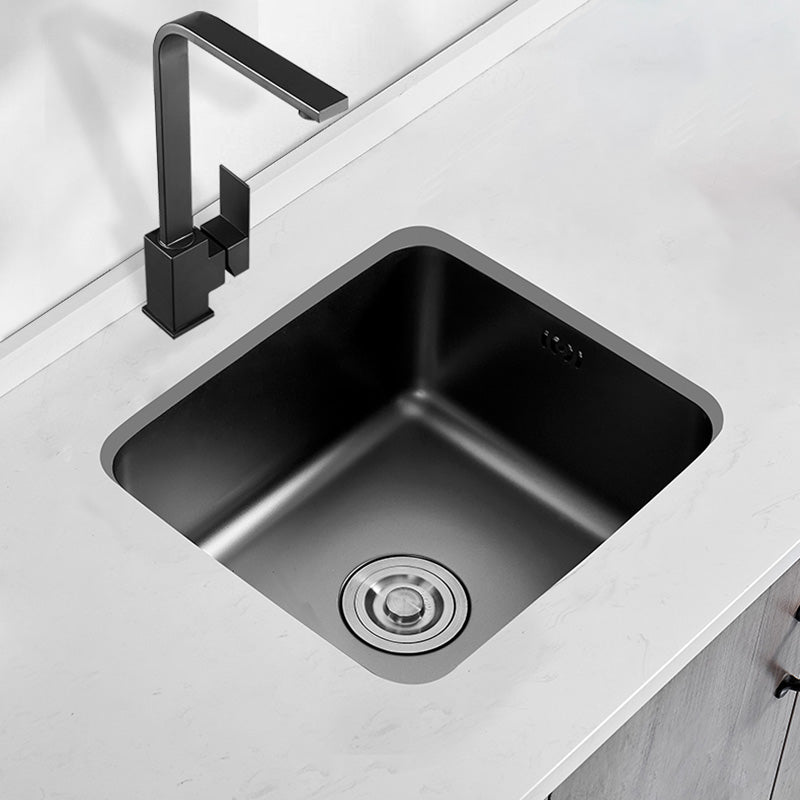Contemporary Style Kitchen Sink Stainless Steel Dirt Resistant 1 Holes Kitchen Sink Clearhalo 'Home Improvement' 'home_improvement' 'home_improvement_kitchen_sinks' 'Kitchen Remodel & Kitchen Fixtures' 'Kitchen Sinks & Faucet Components' 'Kitchen Sinks' 'kitchen_sinks' 6485514