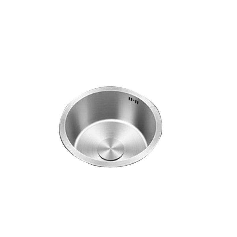 Contemporary Style Kitchen Sink Stainless Steel Round Kitchen Sink Clearhalo 'Home Improvement' 'home_improvement' 'home_improvement_kitchen_sinks' 'Kitchen Remodel & Kitchen Fixtures' 'Kitchen Sinks & Faucet Components' 'Kitchen Sinks' 'kitchen_sinks' 6485539
