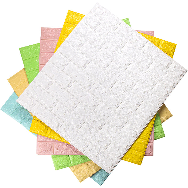 Modern Wall Tile PVC 3D Embossed Self-Adhesive Waterproof Indoor Wall Panel Clearhalo 'Flooring 'Home Improvement' 'home_improvement' 'home_improvement_wall_paneling' 'Wall Paneling' 'wall_paneling' 'Walls & Ceilings' Walls and Ceiling' 6485697