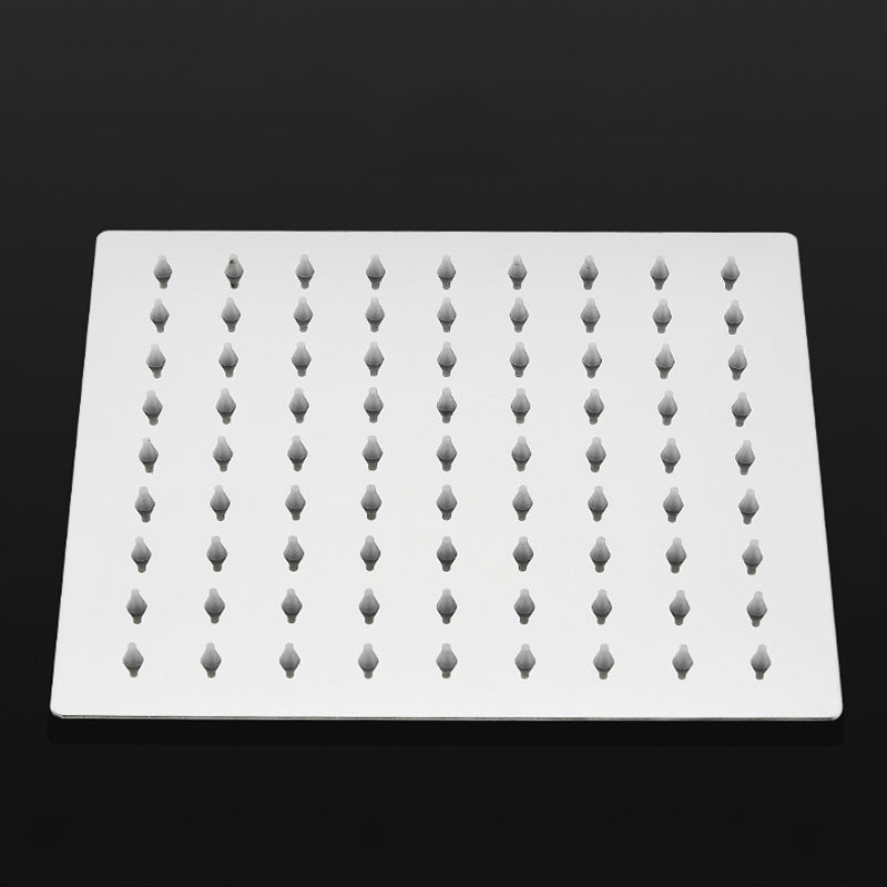 Silver Square Fixed Shower Head Modern Style Wall-Mount Showerhead Clearhalo 'Bathroom Remodel & Bathroom Fixtures' 'Home Improvement' 'home_improvement' 'home_improvement_shower_heads' 'Shower Heads' 'shower_heads' 'Showers & Bathtubs Plumbing' 'Showers & Bathtubs' 6485832