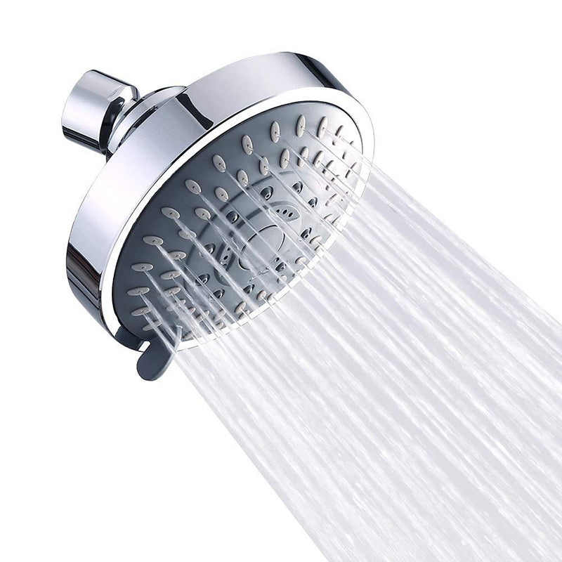 Silver Round Fixed Shower Head Modern Style Wall-Mount Showerhead Clearhalo 'Bathroom Remodel & Bathroom Fixtures' 'Home Improvement' 'home_improvement' 'home_improvement_shower_heads' 'Shower Heads' 'shower_heads' 'Showers & Bathtubs Plumbing' 'Showers & Bathtubs' 6485838