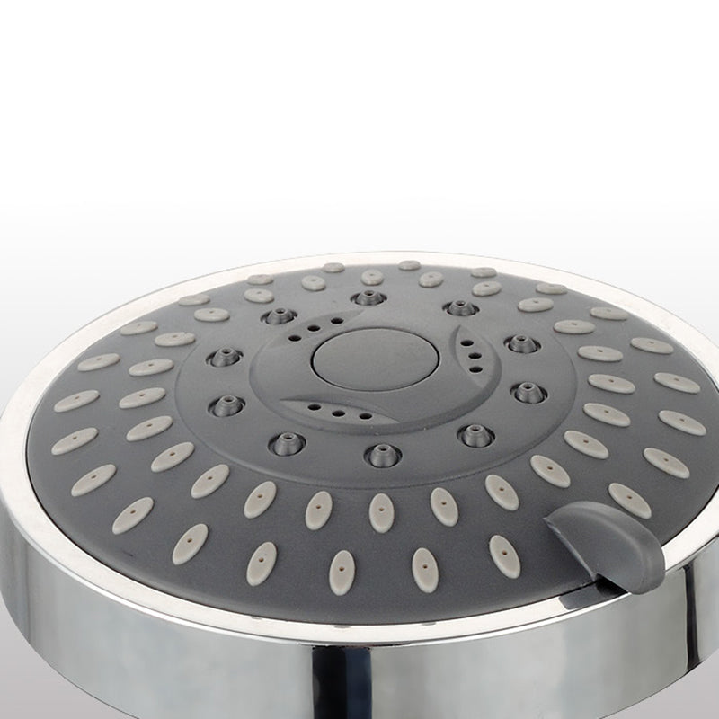 Silver Round Fixed Shower Head Modern Style Wall-Mount Showerhead Clearhalo 'Bathroom Remodel & Bathroom Fixtures' 'Home Improvement' 'home_improvement' 'home_improvement_shower_heads' 'Shower Heads' 'shower_heads' 'Showers & Bathtubs Plumbing' 'Showers & Bathtubs' 6485842