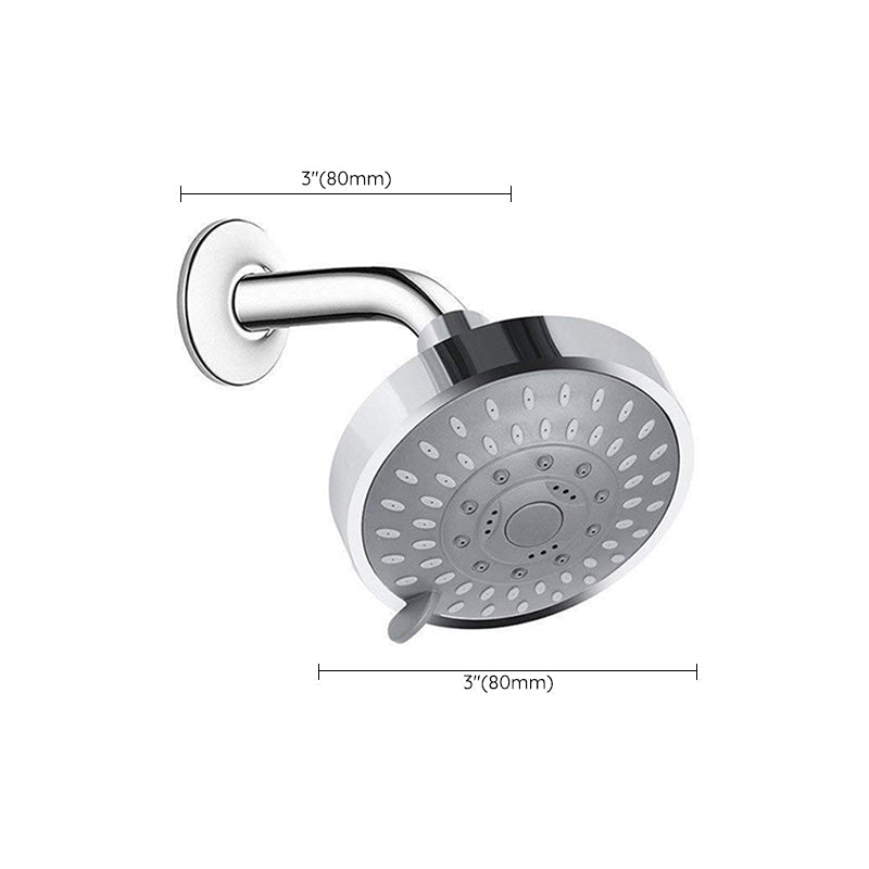 Silver Round Fixed Shower Head Modern Style Wall-Mount Showerhead Clearhalo 'Bathroom Remodel & Bathroom Fixtures' 'Home Improvement' 'home_improvement' 'home_improvement_shower_heads' 'Shower Heads' 'shower_heads' 'Showers & Bathtubs Plumbing' 'Showers & Bathtubs' 6485845