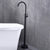 Modern Floor Mounted Metal Freestanding Tub Filler Swivel Freestanding Faucet Black Hand Shower Not Included Ground Clearhalo 'Bathroom Remodel & Bathroom Fixtures' 'Bathtub Faucets' 'bathtub_faucets' 'Home Improvement' 'home_improvement' 'home_improvement_bathtub_faucets' 6485881
