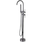 Modern Floor Mounted Metal Freestanding Tub Filler Swivel Freestanding Faucet Clearhalo 'Bathroom Remodel & Bathroom Fixtures' 'Bathtub Faucets' 'bathtub_faucets' 'Home Improvement' 'home_improvement' 'home_improvement_bathtub_faucets' 6485885