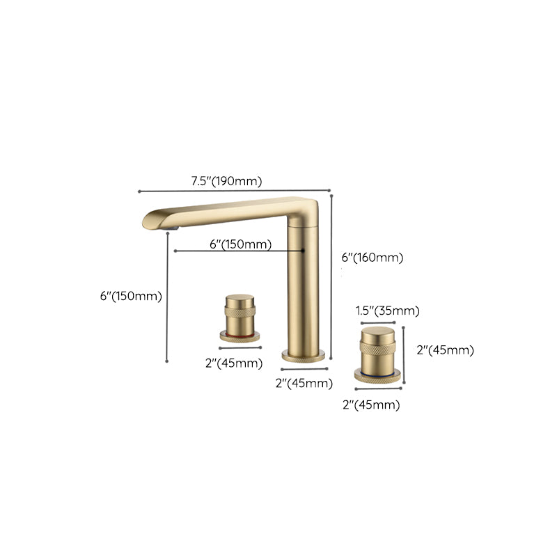Modern Deck Mounted Copper Roman Tub Faucet Low Arc Roman Tub Faucet Set Clearhalo 'Bathroom Remodel & Bathroom Fixtures' 'Bathtub Faucets' 'bathtub_faucets' 'Home Improvement' 'home_improvement' 'home_improvement_bathtub_faucets' 6485925