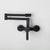 Wall Mounted Metal Tub Filler Low Arc Waterfall Bathroom Faucet with Hose Black 2 Hole Faucets Hand Shower Not Included Clearhalo 'Bathroom Remodel & Bathroom Fixtures' 'Bathtub Faucets' 'bathtub_faucets' 'Home Improvement' 'home_improvement' 'home_improvement_bathtub_faucets' 6485998