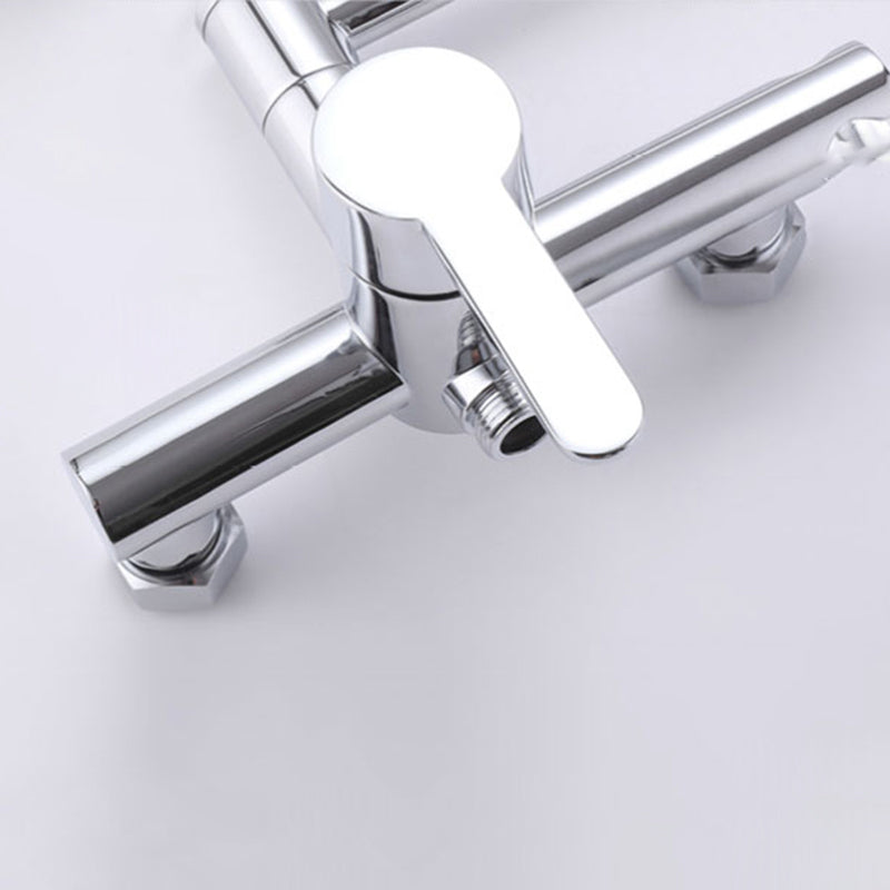 Wall Mounted Metal Tub Filler Low Arc Waterfall Bathroom Faucet with Hose Clearhalo 'Bathroom Remodel & Bathroom Fixtures' 'Bathtub Faucets' 'bathtub_faucets' 'Home Improvement' 'home_improvement' 'home_improvement_bathtub_faucets' 6486015