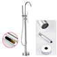 Modern Freestanding Tub Faucet Copper Floor Mount Free Standing Tub Filler Faucet Silver Hand Shower Included Clearhalo 'Bathroom Remodel & Bathroom Fixtures' 'Bathtub Faucets' 'bathtub_faucets' 'Home Improvement' 'home_improvement' 'home_improvement_bathtub_faucets' 6486022