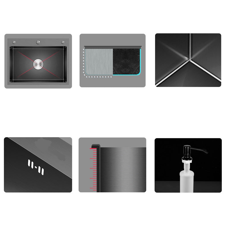 Modern Style Kitchen Sink Stainless Steel Colorfast Drop-In Kitchen Sink Clearhalo 'Home Improvement' 'home_improvement' 'home_improvement_kitchen_sinks' 'Kitchen Remodel & Kitchen Fixtures' 'Kitchen Sinks & Faucet Components' 'Kitchen Sinks' 'kitchen_sinks' 6486215