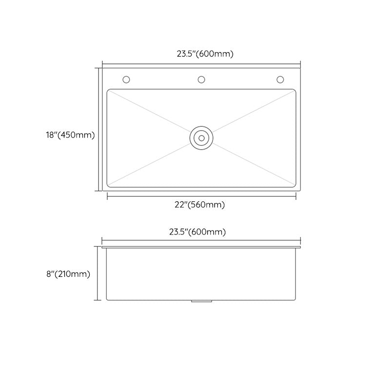 Modern Style Kitchen Sink Stainless Steel Colorfast Drop-In Kitchen Sink Clearhalo 'Home Improvement' 'home_improvement' 'home_improvement_kitchen_sinks' 'Kitchen Remodel & Kitchen Fixtures' 'Kitchen Sinks & Faucet Components' 'Kitchen Sinks' 'kitchen_sinks' 6486222