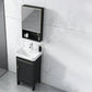 Modern Metal Sink Cabinet Mirror Wall-Mounted Bathroom Vanity Cabinet in Black Vanity & Faucet & Mirror Cabinet 16.9"L x 13.8"W x 31.9"H Clearhalo 'Bathroom Remodel & Bathroom Fixtures' 'Bathroom Vanities' 'bathroom_vanities' 'Home Improvement' 'home_improvement' 'home_improvement_bathroom_vanities' 6486855