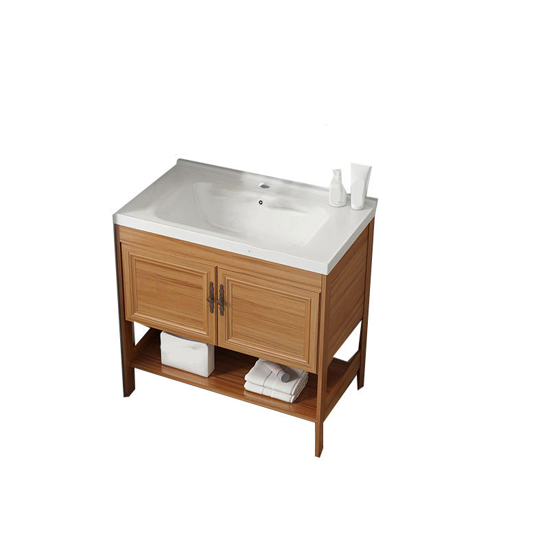 Contemporary Vanity Sink Wooden Mirror Cabinet Bathroom Space Saver Vanity Clearhalo 'Bathroom Remodel & Bathroom Fixtures' 'Bathroom Vanities' 'bathroom_vanities' 'Home Improvement' 'home_improvement' 'home_improvement_bathroom_vanities' 6486884