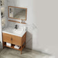 Contemporary Vanity Sink Wooden Mirror Cabinet Bathroom Space Saver Vanity Vanity & Faucet & Mirrors 31.9"L x 18.9"W x 31.9"H Clearhalo 'Bathroom Remodel & Bathroom Fixtures' 'Bathroom Vanities' 'bathroom_vanities' 'Home Improvement' 'home_improvement' 'home_improvement_bathroom_vanities' 6486889