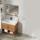 Contemporary Vanity Sink Wooden Mirror Cabinet Bathroom Space Saver Vanity Vanity & Faucet & Mirrors 28"L x 18.9"W x 31.9"H Clearhalo 'Bathroom Remodel & Bathroom Fixtures' 'Bathroom Vanities' 'bathroom_vanities' 'Home Improvement' 'home_improvement' 'home_improvement_bathroom_vanities' 6486895