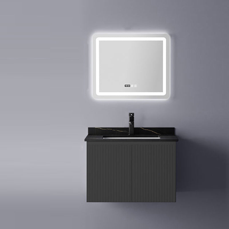 Contemporary Bathroom Sink Cabinet Wall-Mounted Mirror Cabinet Vanity Cabinet in Black Vanity & Faucet & Mirrors Smart Control Included Clearhalo 'Bathroom Remodel & Bathroom Fixtures' 'Bathroom Vanities' 'bathroom_vanities' 'Home Improvement' 'home_improvement' 'home_improvement_bathroom_vanities' 6487678