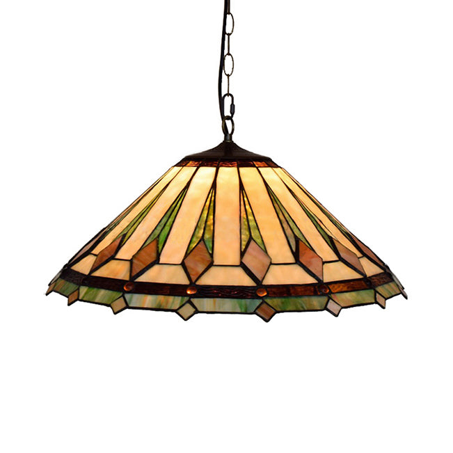 16"/22" W Black Conical Hanging Pendant Light Tiffany 1 Bulb Stained Art Glass Ceiling Hang Fixture for Living Room Clearhalo 'Ceiling Lights' 'Close To Ceiling Lights' 'Industrial' 'Middle Century Pendants' 'Pendant Lights' 'Pendants' 'Tiffany close to ceiling' 'Tiffany Pendants' 'Tiffany' Lighting' 64939