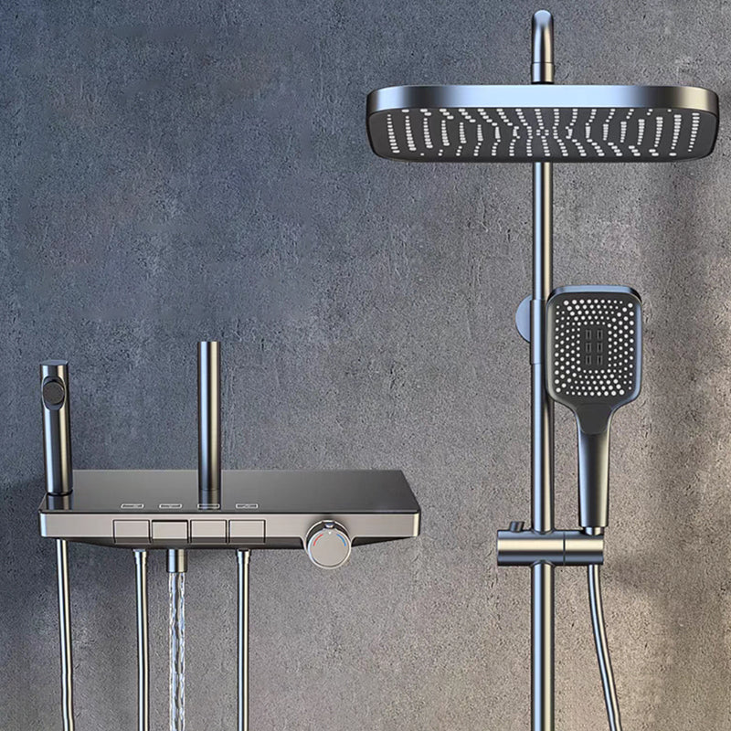Modern Wall Mounted Adjustable Water Flow Shower Faucet Shower Hose Shower System Gun Grey Thermostatic Clearhalo 'Bathroom Remodel & Bathroom Fixtures' 'Home Improvement' 'home_improvement' 'home_improvement_shower_faucets' 'Shower Faucets & Systems' 'shower_faucets' 'Showers & Bathtubs Plumbing' 'Showers & Bathtubs' 6495535