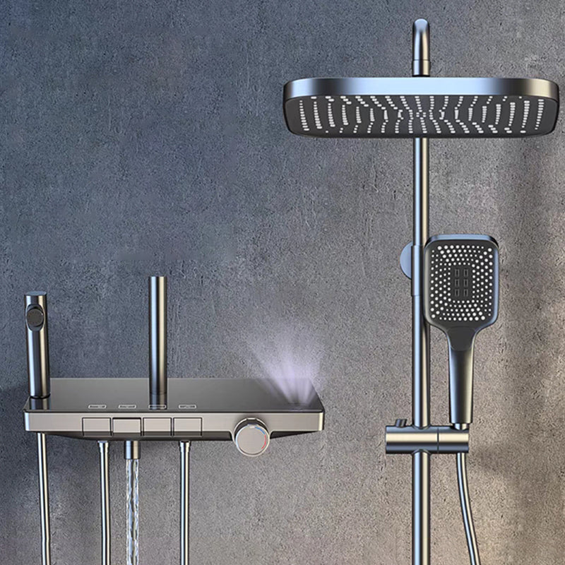 Modern Wall Mounted Adjustable Water Flow Shower Faucet Shower Hose Shower System Gun Grey Temperature Control Clearhalo 'Bathroom Remodel & Bathroom Fixtures' 'Home Improvement' 'home_improvement' 'home_improvement_shower_faucets' 'Shower Faucets & Systems' 'shower_faucets' 'Showers & Bathtubs Plumbing' 'Showers & Bathtubs' 6495536