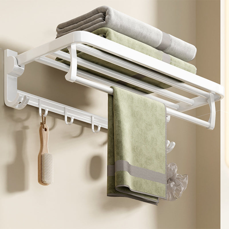 Modern Bathroom Hardware Set Towel Bar White Bath Shelf Bath Hardware Set Clearhalo 'Bathroom Hardware Sets' 'Bathroom Hardware' 'Bathroom Remodel & Bathroom Fixtures' 'bathroom_hardware_sets' 'Home Improvement' 'home_improvement' 'home_improvement_bathroom_hardware_sets' 6495621