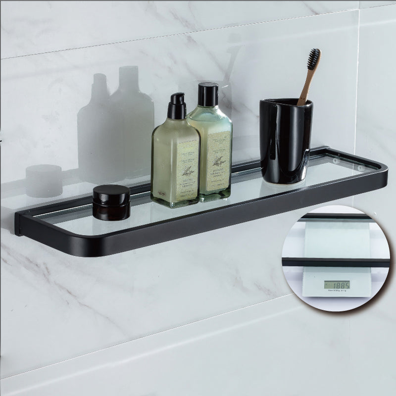 Modern Classic Bath Hardware Set in Stainless Steel Matte Black Robe Hooks/Towel Ring Bar Bath Shelf (22"L) Clearhalo 'Bathroom Hardware Sets' 'Bathroom Hardware' 'Bathroom Remodel & Bathroom Fixtures' 'bathroom_hardware_sets' 'Home Improvement' 'home_improvement' 'home_improvement_bathroom_hardware_sets' 6495710