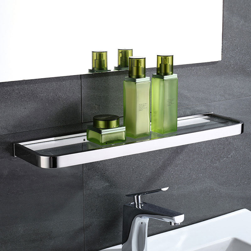 Polished Chrome Modern Bathroom Accessory Set in Stainless Steel Towel Bar/Soap Dish Bath Shelf (24"L) Clearhalo 'Bathroom Hardware Sets' 'Bathroom Hardware' 'Bathroom Remodel & Bathroom Fixtures' 'bathroom_hardware_sets' 'Home Improvement' 'home_improvement' 'home_improvement_bathroom_hardware_sets' 6495803